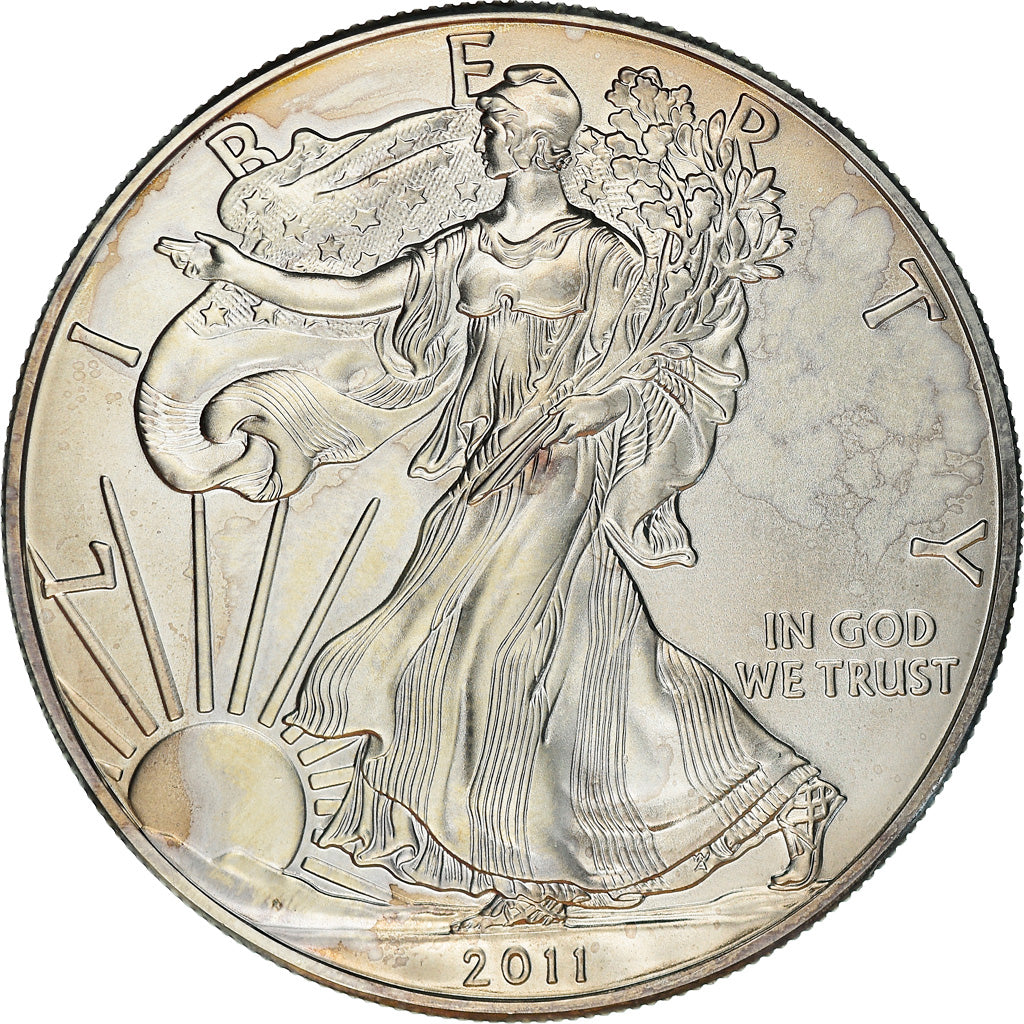 Coin, United States, Silver Eagle, Dollar, 2011, U.S. Mint, MS(63), Silver