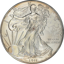 Coin, United States, Silver Eagle, Dollar, 2011, U.S. Mint, MS(63), Silver