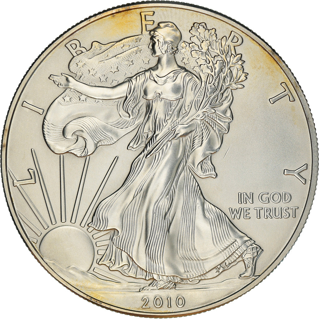 Coin, United States, Silver Eagle, Dollar, 2010, U.S. Mint, MS(63), Silver