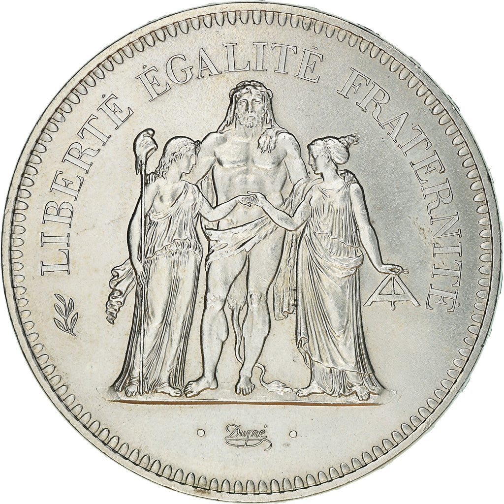 Coin, France, Hercule, 50 Francs, 1975, Paris, AU(55-58), Silver, KM:941.1