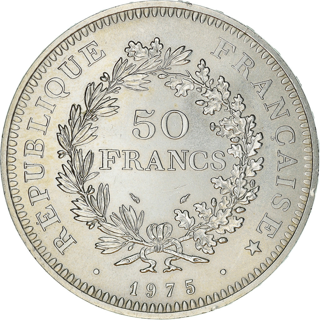Coin, France, Hercule, 50 Francs, 1975, Paris, AU(55-58), Silver, KM:941.1