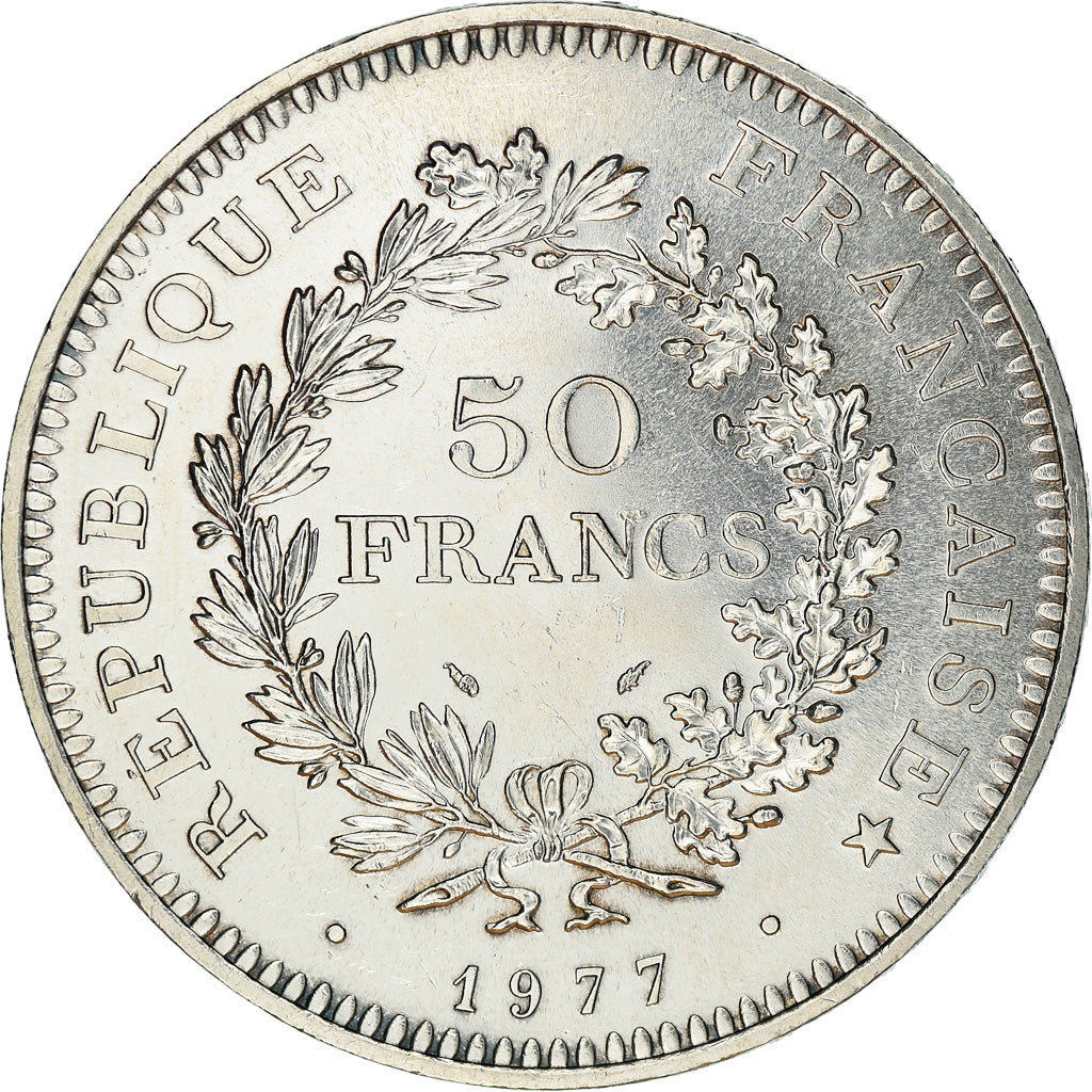 Coin, France, Hercule, 50 Francs, 1977, Paris, AU(55-58), Silver, KM:941.1