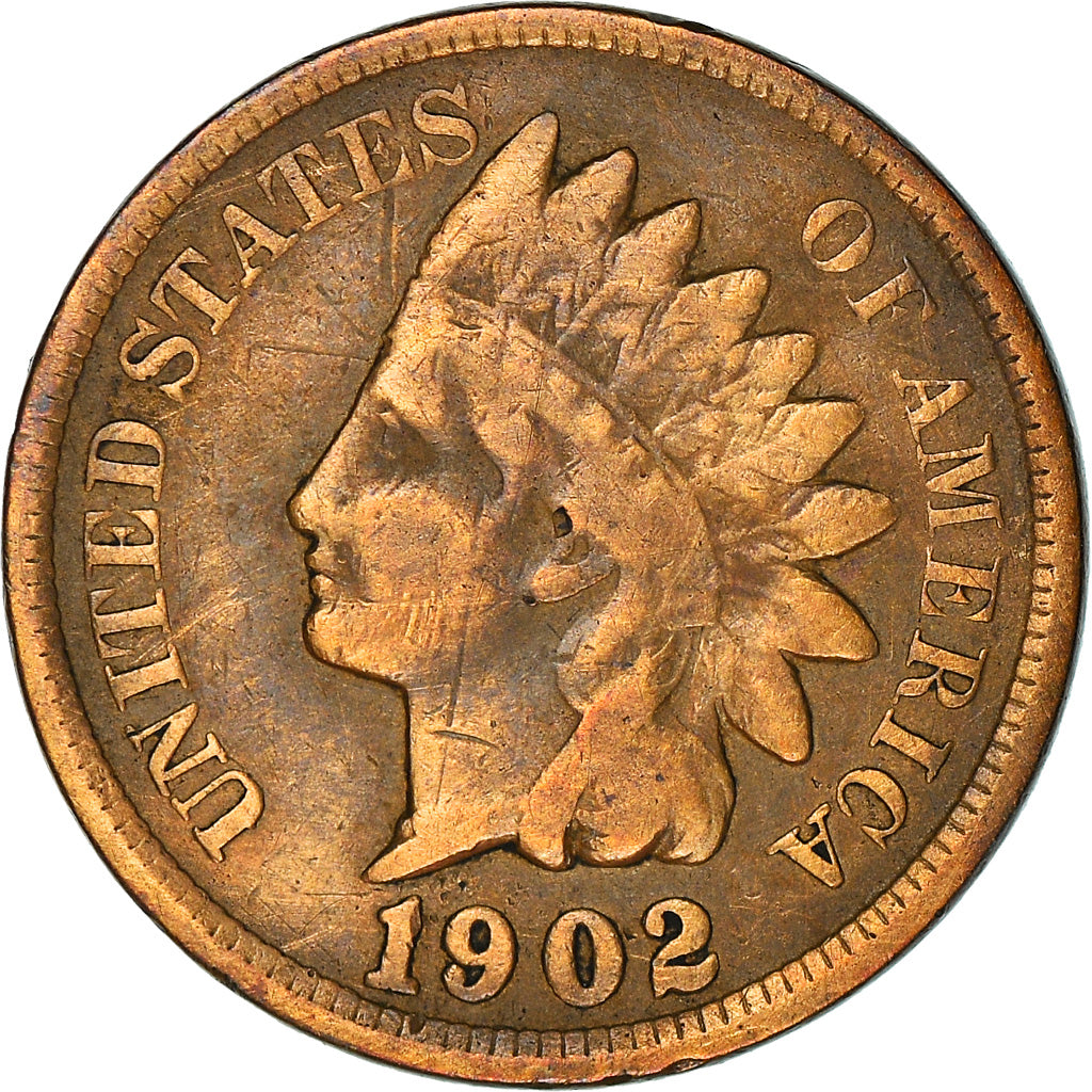 Coin, United States, Indian Head Cent, Cent, 1902, U.S. Mint, Philadelphia