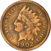 Coin, United States, Indian Head Cent, Cent, 1902, U.S. Mint, Philadelphia