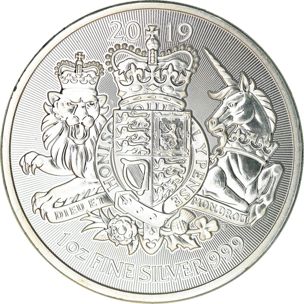 Monnaie, Grande-Bretagne, Elizabeth II, Royal Arms, 2 Pounds, 2019, British