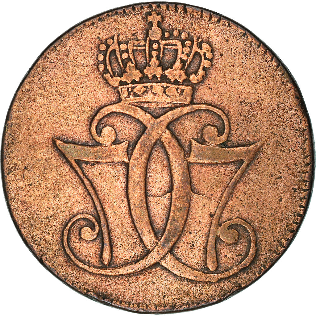 Moneda, Dinamarca, Christian VII, Skilling, 1771, Copenhagen, MBC, Cobre