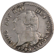 FRANCE, 15 sols françois, 15 Sols, 1/8 ECU, 1792, Limoges, KM #604.5, VF(30-35),