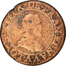 Moneda, Francia, Louis XIII, Double tournois, buste enfantin, Double Tournois