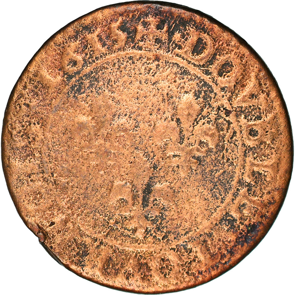 Moneda, Francia, Louis XIII, Double tournois, buste enfantin, Double Tournois