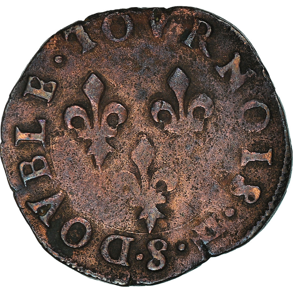 Monnaie, France, Henri III, Double Tournois, Denis LE FAULCHEUR, Troyes, TB