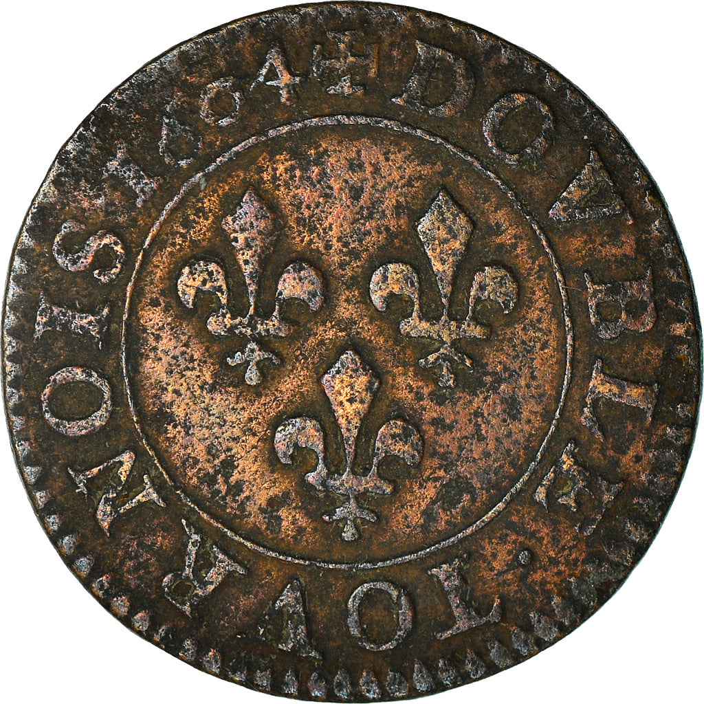 Coin, France, Henri IV, Double Tournois, 1604, Paris, Moulin des Étuves