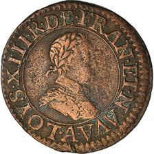 Coin, France, Louis XIII, Double Tournois, 1612, Paris, Moulin du Louvre