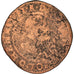 Moneta, Francja, Henry III, Double Tournois, 1588, Saint-Lô, F(12-15), Miedź