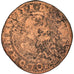 Moneta, Francja, Henry III, Double Tournois, 1588, Saint-Lô, F(12-15), Miedź
