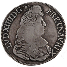 FRANCE, Écu à la cravate, Ecu, 1680, Rennes, VF(20-25), Silver, Gadoury #210, 26