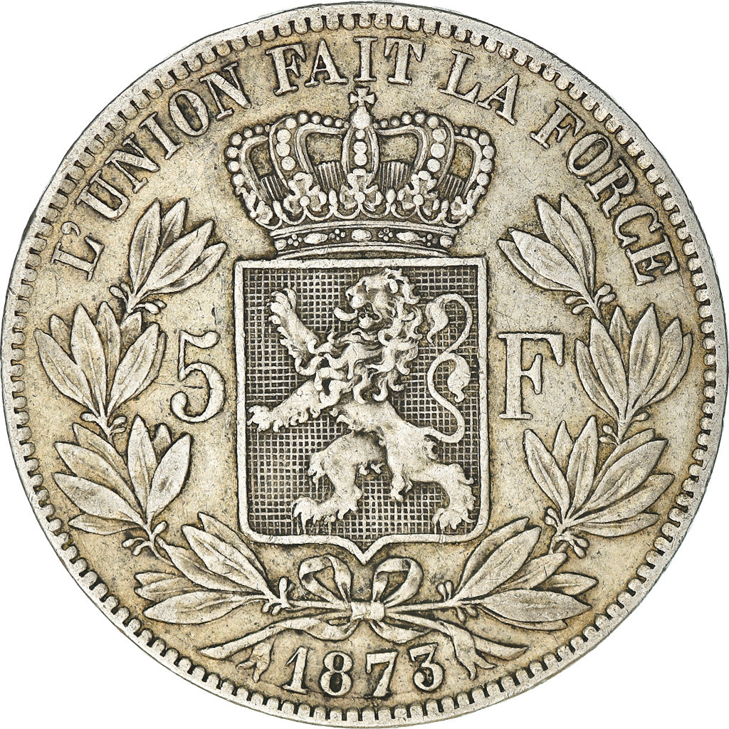 Coin, Belgium, Leopold II, 5 Francs, 5 Frank, 1873, Bruxelles, VF(30-35)