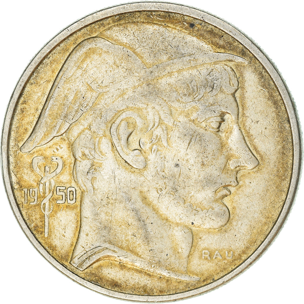 Moneda, Bélgica, Baudouin I, Mercure, 50 Frank, 1950, Brussels, MBC+, Plata