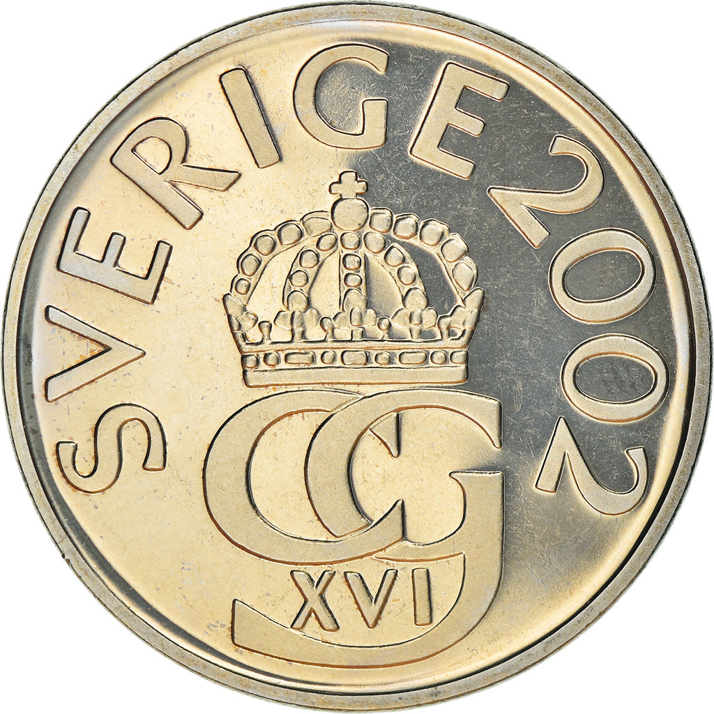Münze, Schweden, Carl XVI Gustaf, 5 Kronor, 2002, Proof, UNZ, Copper-Nickel