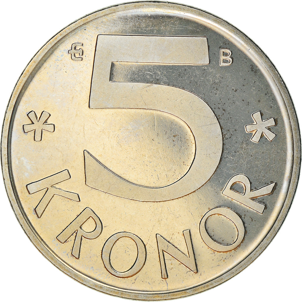 Münze, Schweden, Carl XVI Gustaf, 5 Kronor, 2002, Proof, UNZ, Copper-Nickel