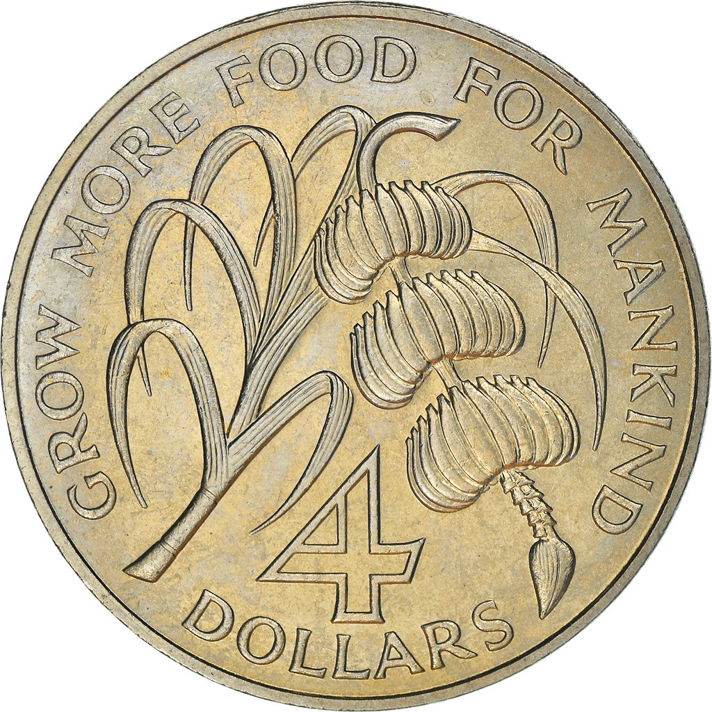 Coin, SAINT KITTS & NEVIS, 4 Dollars, 1970, AU(55-58), Copper-nickel, KM:1