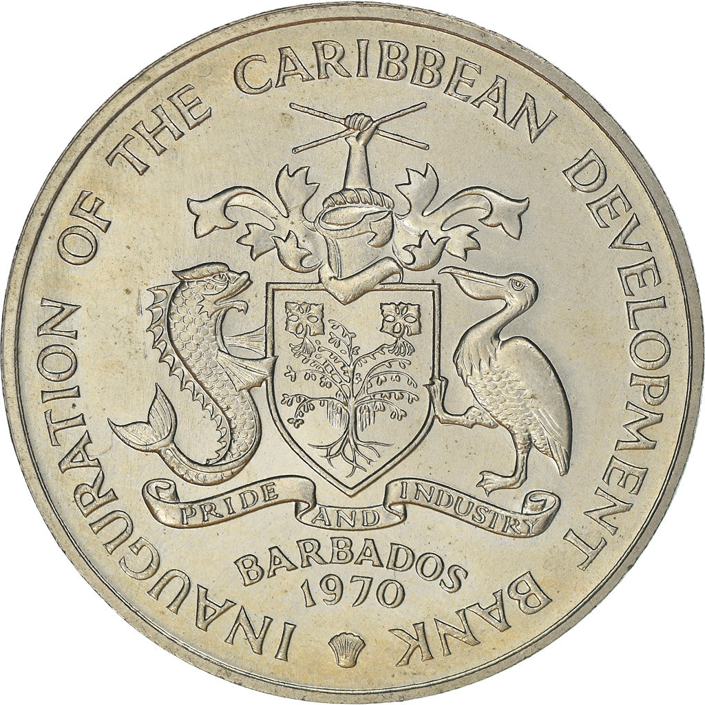 Moneda, Barbados, 4 Dollars, 1970, EBC, Cobre - níquel, KM:A9
