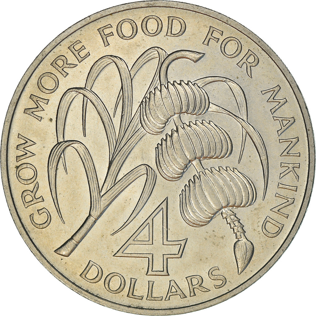 Moneda, Barbados, 4 Dollars, 1970, EBC, Cobre - níquel, KM:A9