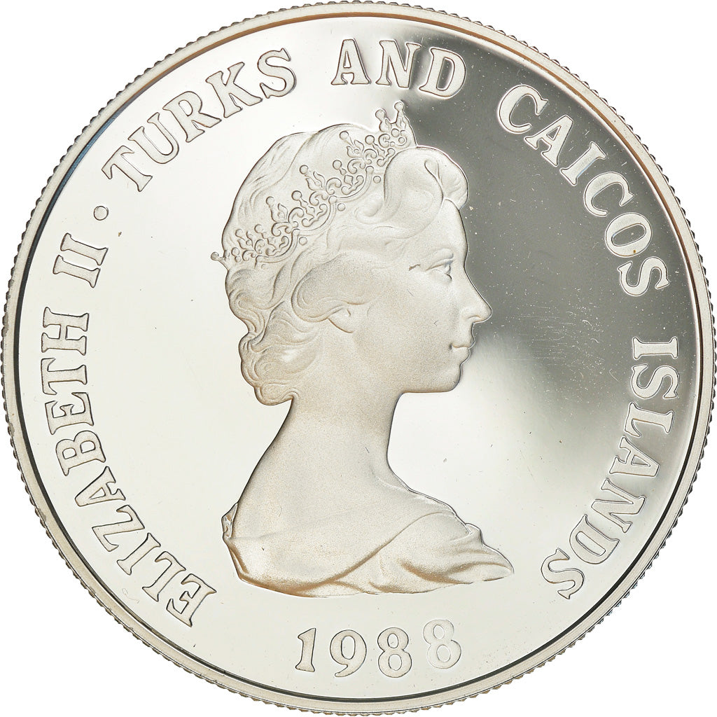 Coin, TURKS & CAICOS ISLANDS, Elizabeth II, Crown, 1988, Proof, MS(65-70)
