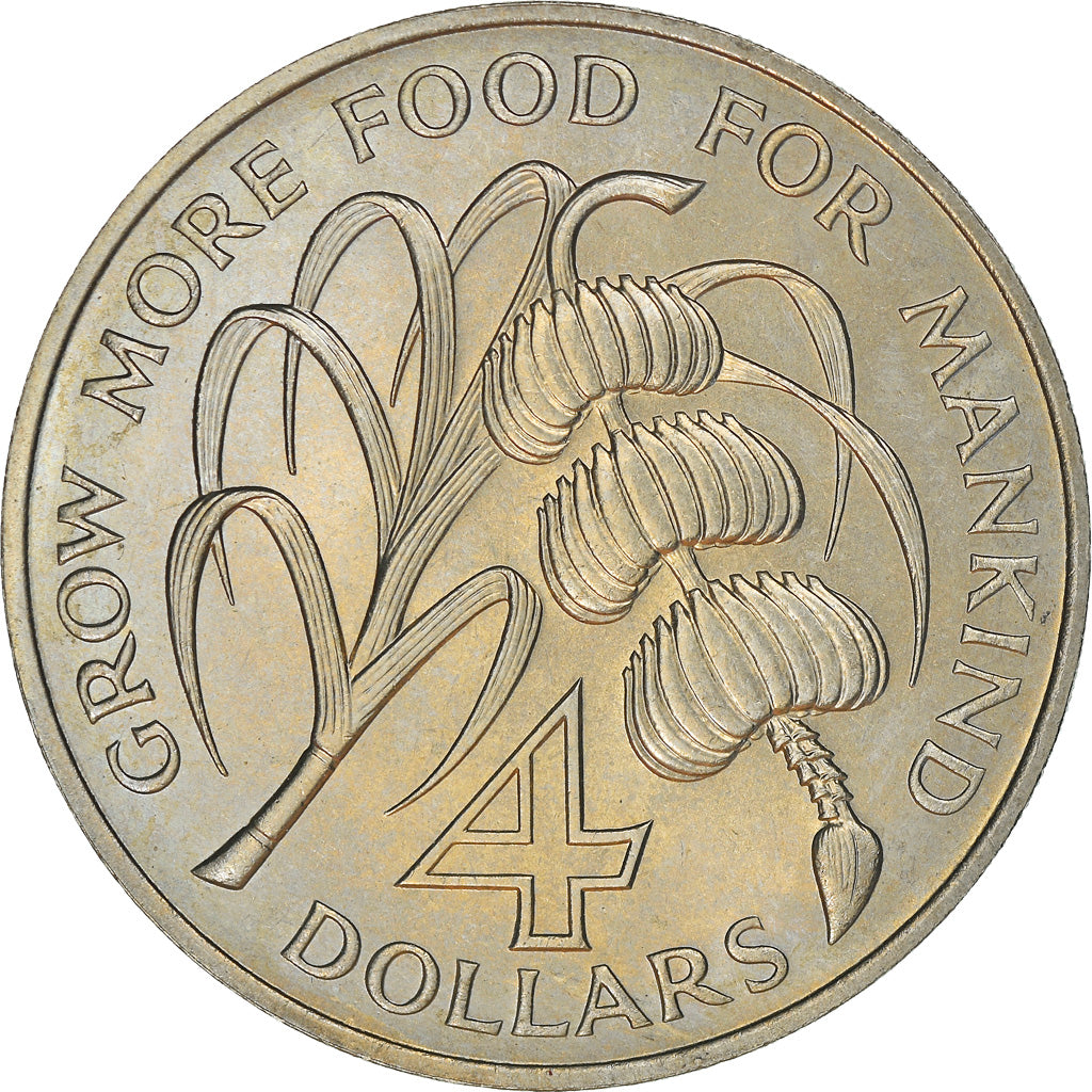 Coin, GRENADA, 4 Dollars, 1970, AU(55-58), Copper-nickel, KM:15