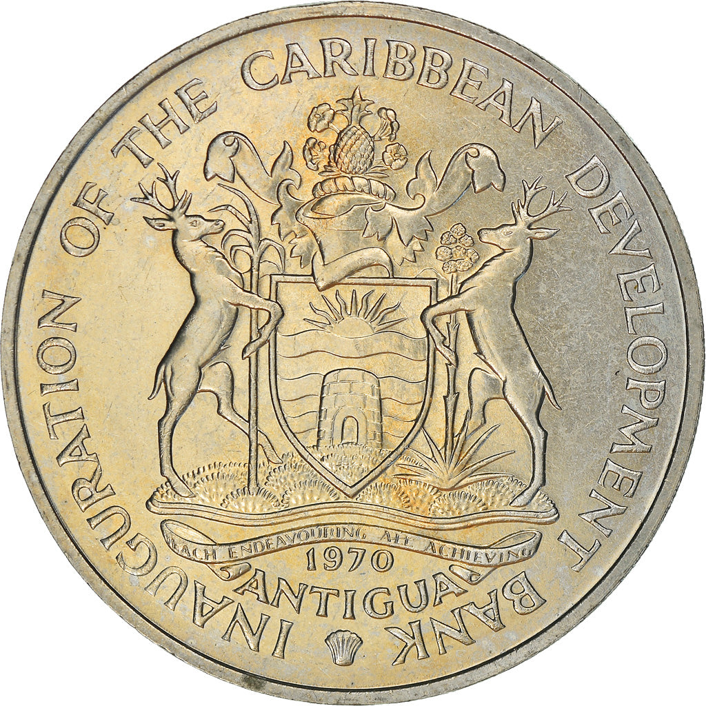 Coin, ANTIGUA, 4 Dollars, 1970, AU(55-58), Copper-nickel, KM:1