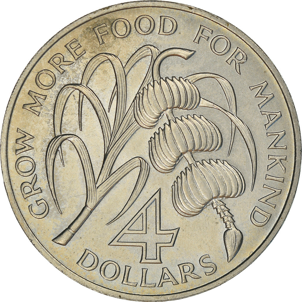 Coin, Saint Lucia, 4 Dollars, 1970, AU(55-58), Copper-nickel, KM:11