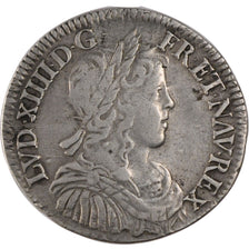 Francia, Louis XIV, 1/2 Écu à la mèche longue, 1/2 Ecu, 1652, Bourges, BB,...