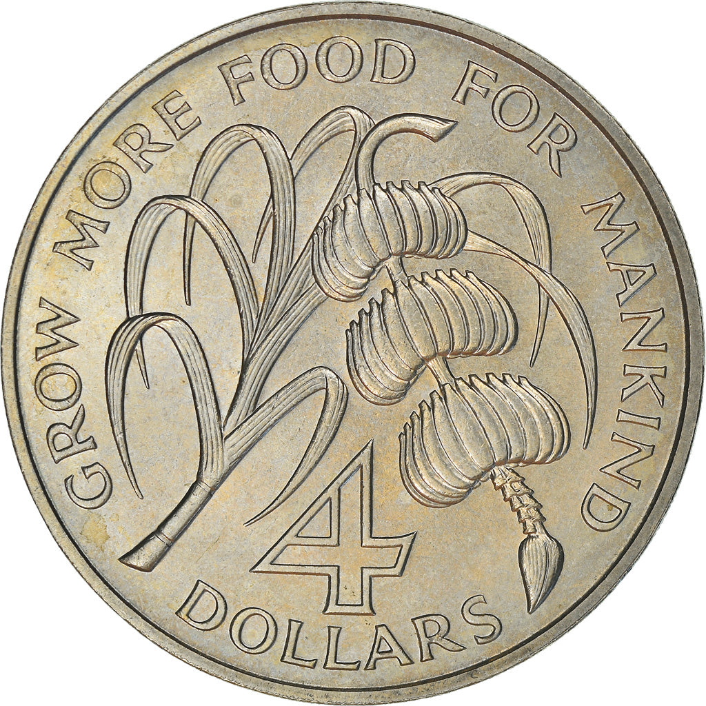 Coin, SAINT VINCENT, 4 Dollars, 1970, AU(55-58), Copper-nickel, KM:13