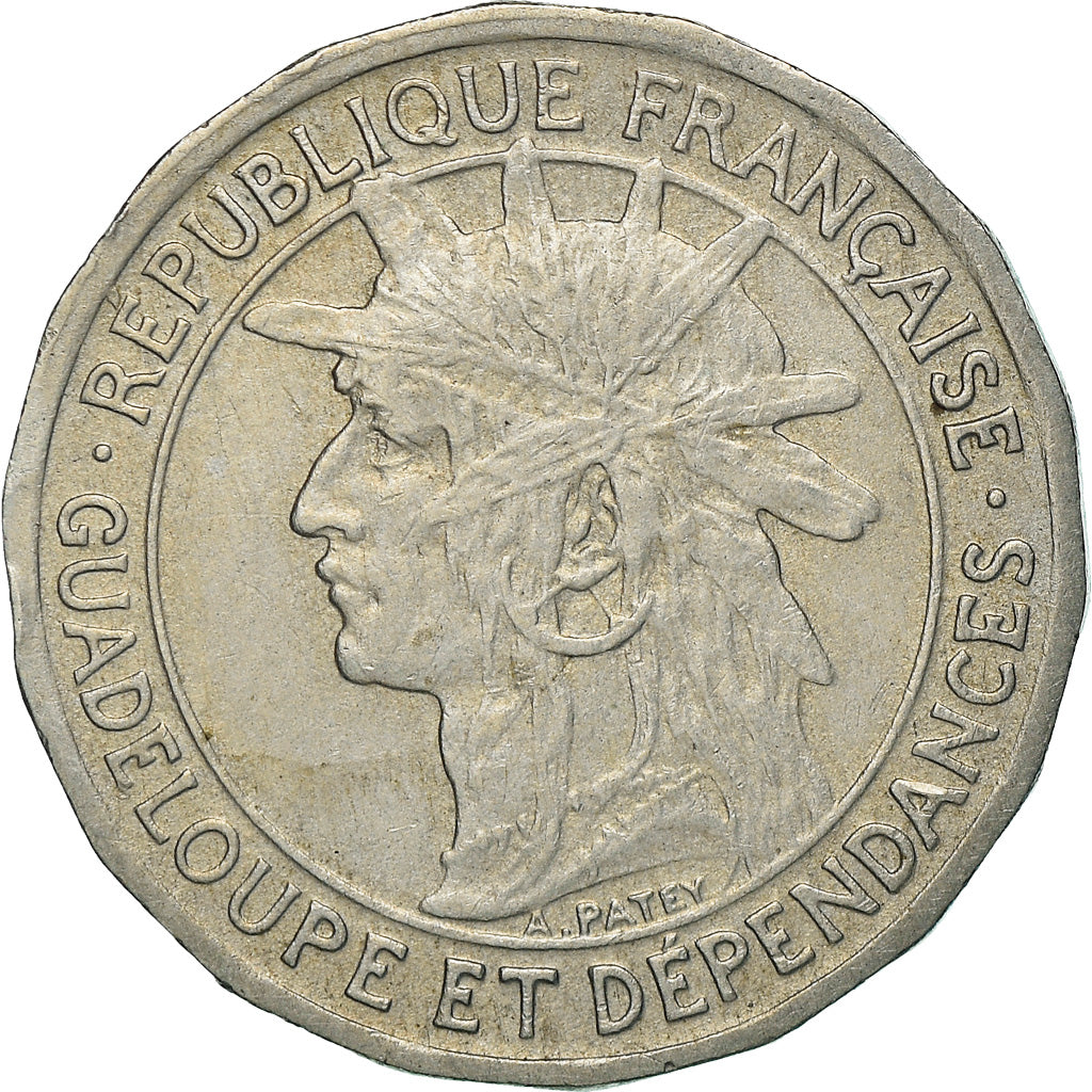 Coin, Guadeloupe, 50 Centimes, 1921, Bon Pour, AU(50-53), Copper-nickel, KM:45