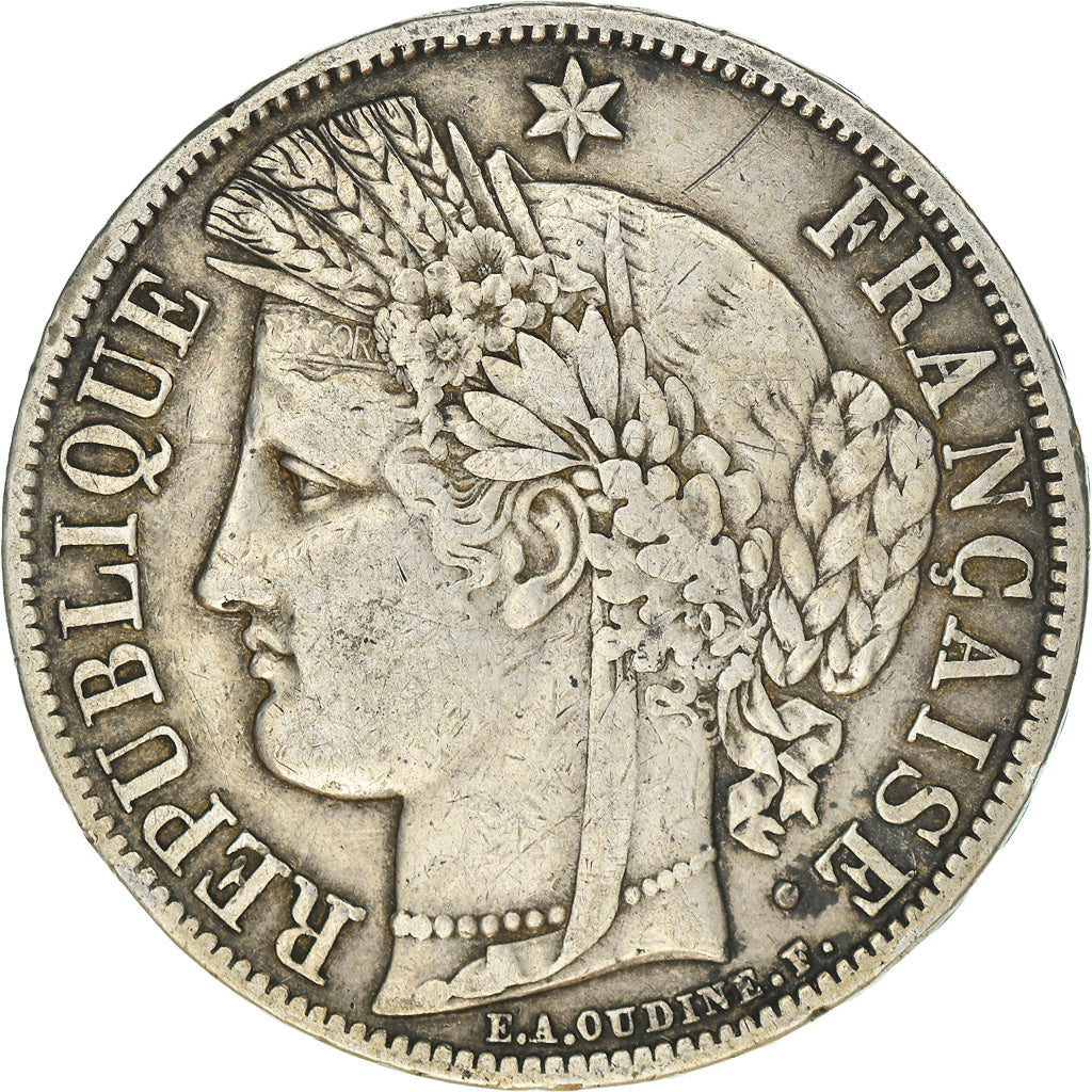 Coin, France, Cérès, 5 Francs, 1851, Paris, VF(30-35), Silver, KM:761.1