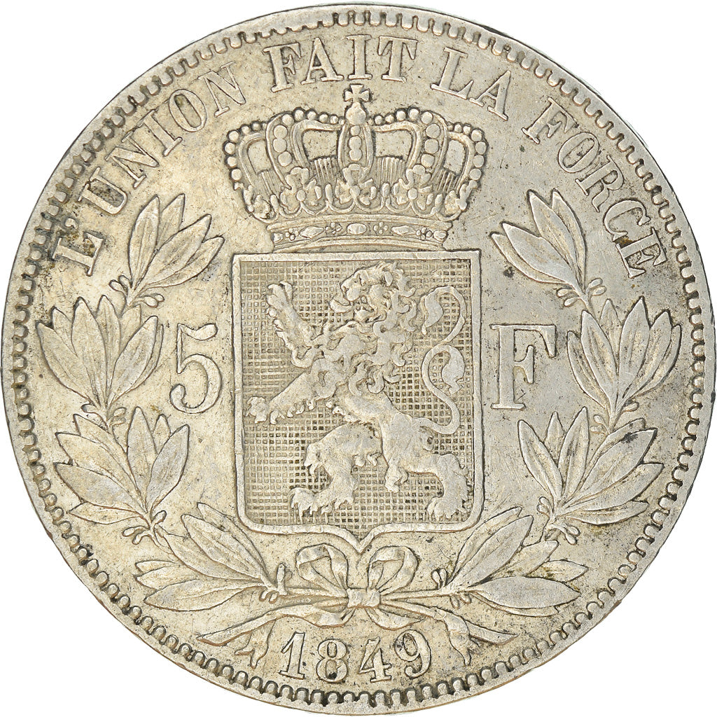 Coin, Belgium, Leopold I, 5 Francs, 5 Frank, 1849, VF(30-35), Silver, KM:17