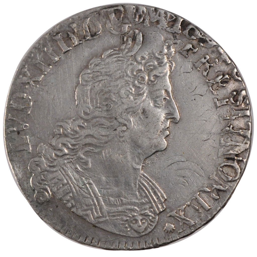 FRANCE, 1/2 Écu aux insignes, 1/2 ECU, 43 Sols, 1701, Paris, KM #325.1, ...