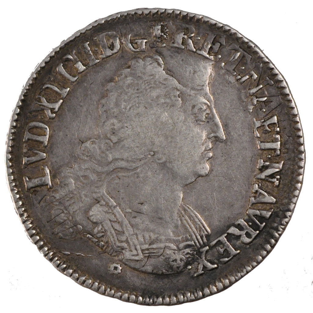 FRANCE, 1/2 Ecu, 1694, VF(30-35), Silver, Gadoury #185, 13.41