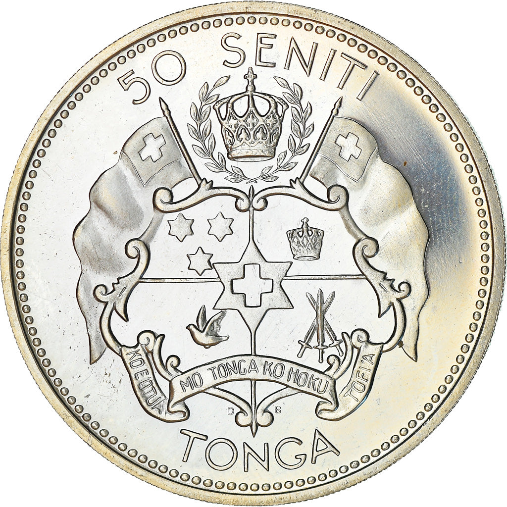 Monnaie, Tonga, Taufa'ahau Tupou IV, 50 Seniti, 1967, Proof, FDC, Copper-nickel