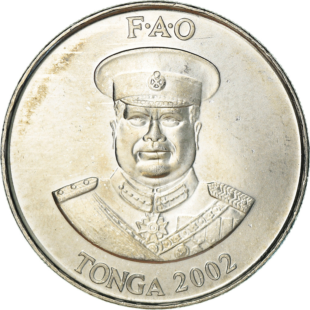 Munten, Tonga, Taufa'ahau Tupou IV, 20 Seniti, 2002, UNC-, Nickel plated steel