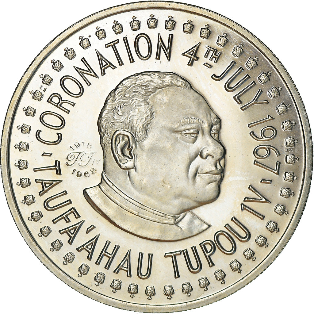 Coin, Tonga, Taufa'ahau Tupou IV, 20 Seniti, 1968, Proof, MS(63), Copper-nickel