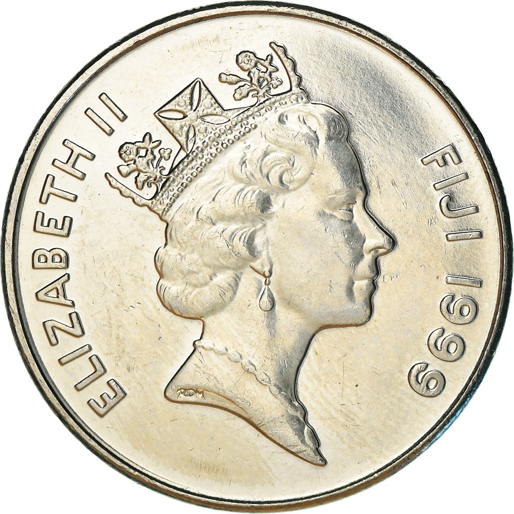 Coin, Fiji, Elizabeth II, 20 Cents, 1999, Royal Australian Mint, Canberra