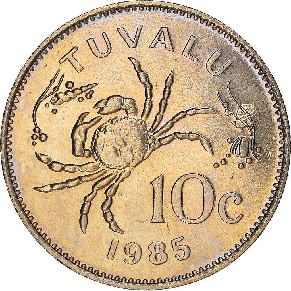 Coin, Tuvalu, Elizabeth II, 10 Cents, 1985, British Royal Mint, MS(63)