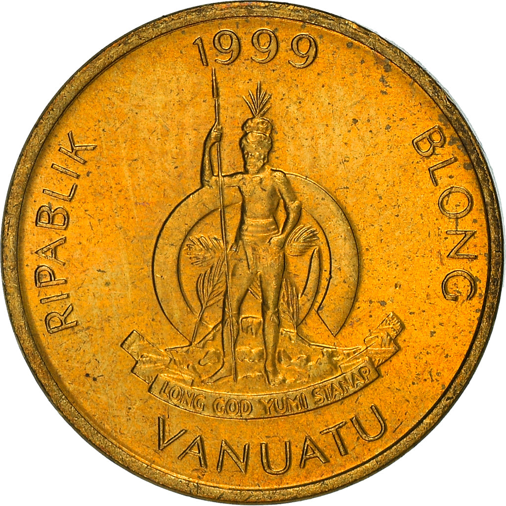 Coin, Vanuatu, 1 Vatu, 1999, British Royal Mint, MS(63), Nickel-brass, KM:3