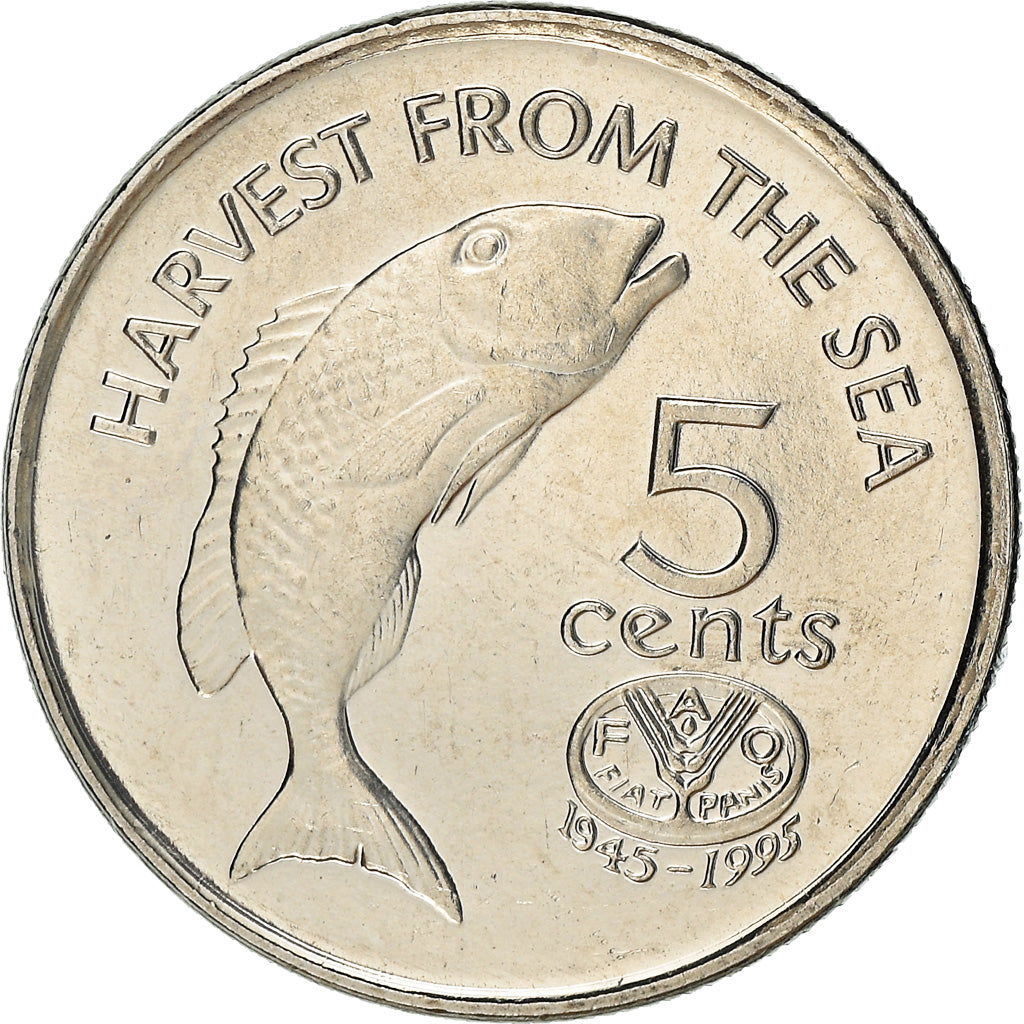 Coin, Fiji, Elizabeth II, 5 Cents, 1995, British Royal Mint, MS(63)