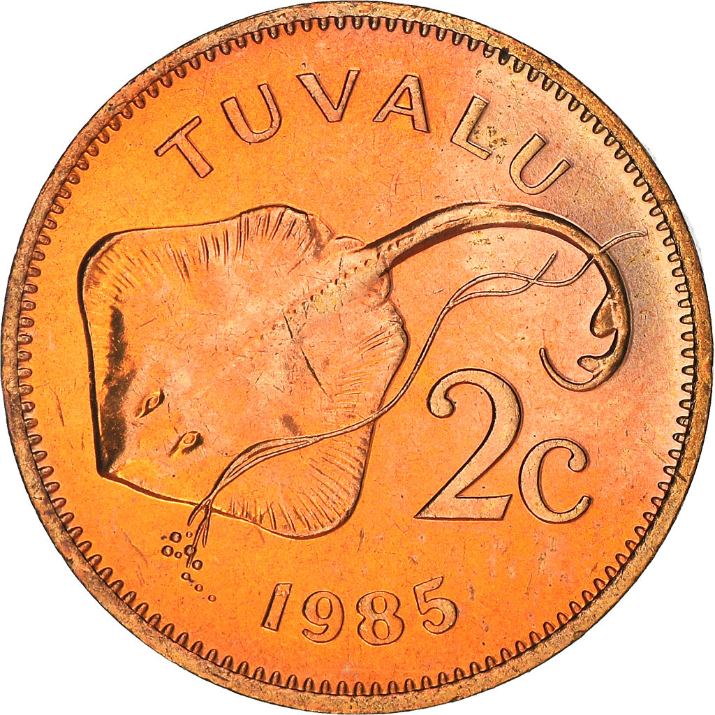 Münze, Tuvalu, 2 Cents, 1985, British Royal Mint, UNZ, Bronze, KM:2