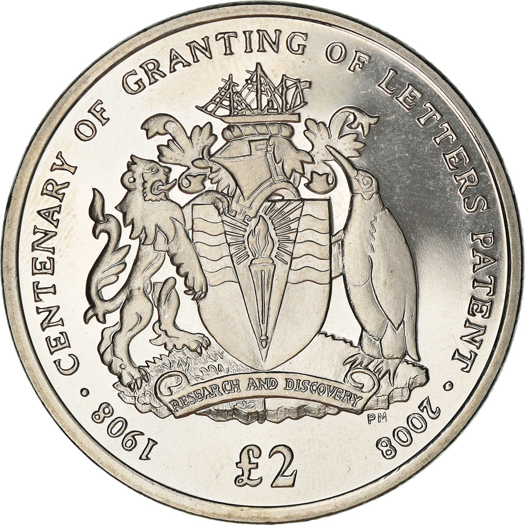 Coin, British Antarctic Territory, Elizabeth II, 2 Pounds, 2008, British Royal