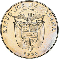 Coin, Panama, 1/2 Balboa, 1996, AU(55-58), Copper-Nickel Clad Copper, KM:129