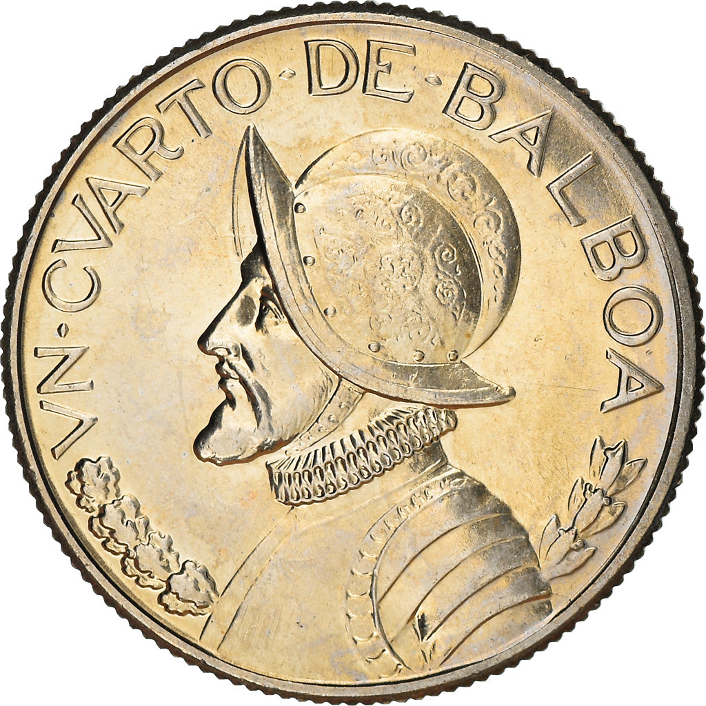 Coin, Panama, 1/4 Balboa, 1996, MS(63), Copper-nickel, KM:128