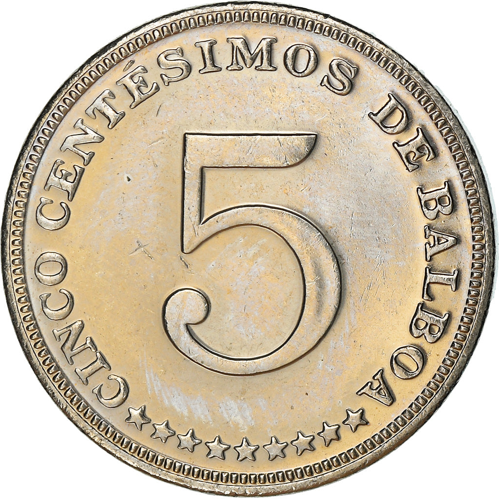 Coin, Panama, 5 centesimos de balbao, 1996, AU(55-58), Copper-nickel, KM:126