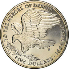 Moneda, Islas Marshall, 5 Dollars, 1991, SC, Cobre - níquel, KM:40